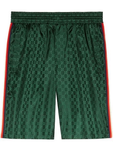 gucci bengal print shorts|GG nylon jacquard swim shorts in green .